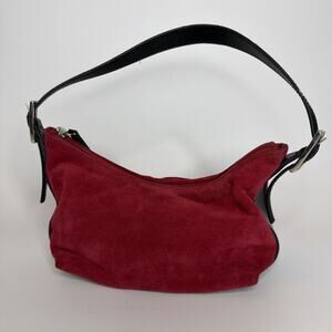Kathy Ireland Y2K Mini Small Handbag Purse Red Leather Suede